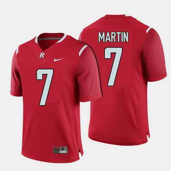Men Rutgers Scarlet Knights Robert Martin College Football Red Jersey (1)